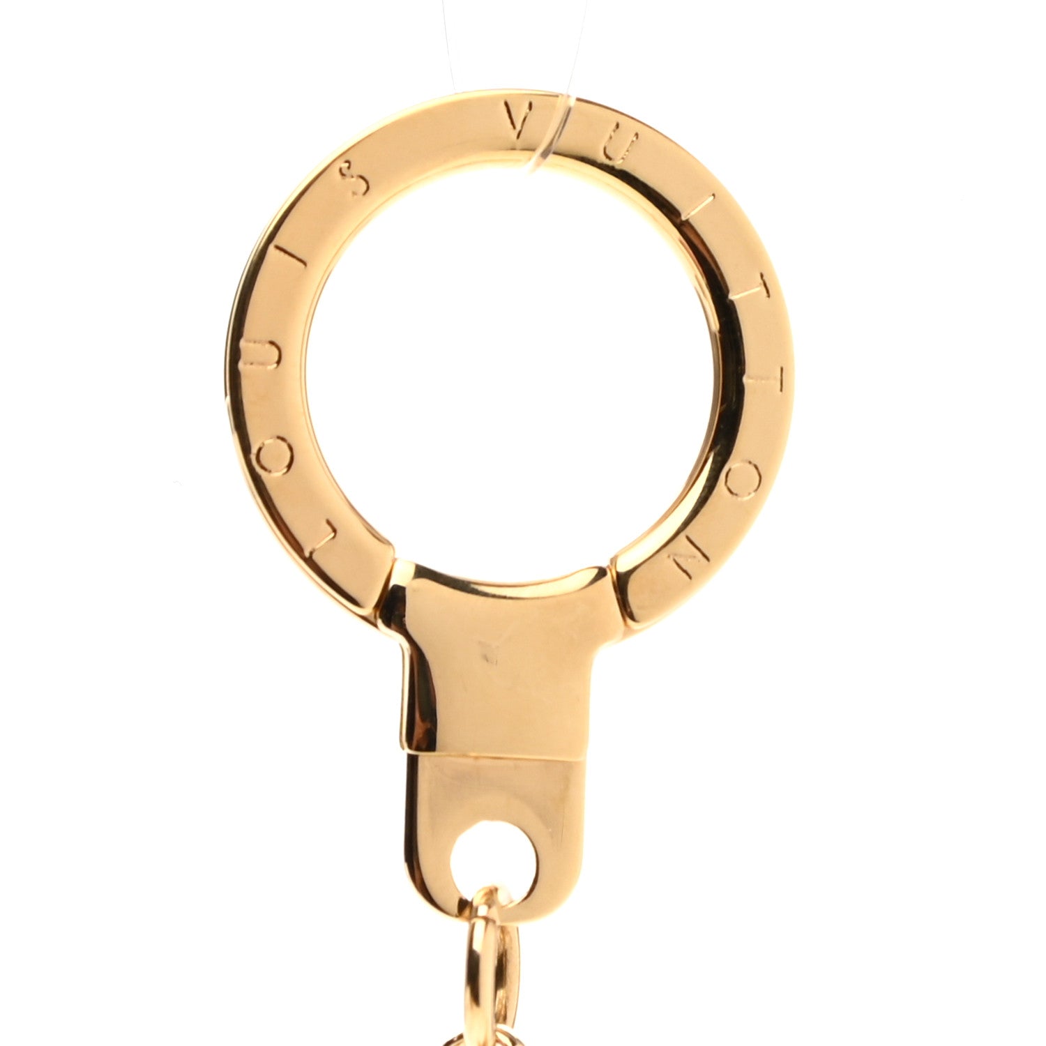 Louis Vuitton Brass Enamel Fleur De Monogram Bag Charm Chain Gold 3 of 5