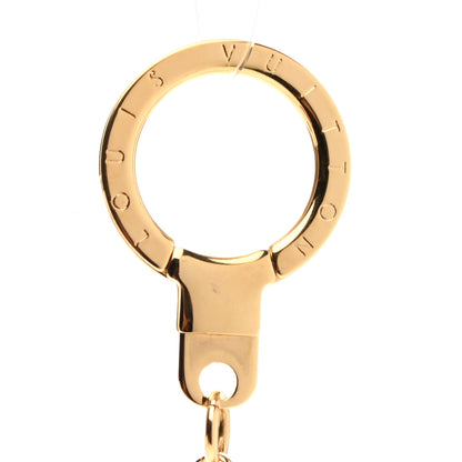 Louis Vuitton Brass Enamel Fleur De Monogram Bag Charm Chain Gold 3 of 5