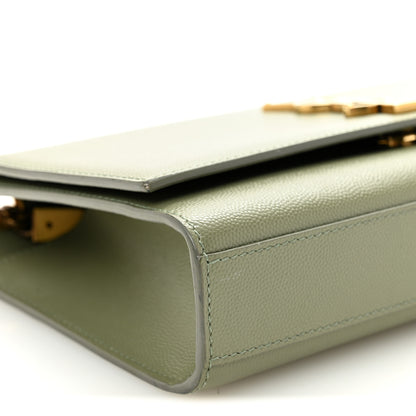 Saint Laurent Grain De Poudre Medium Classic Monogram Kate Satchel Light Sage 8 of 9