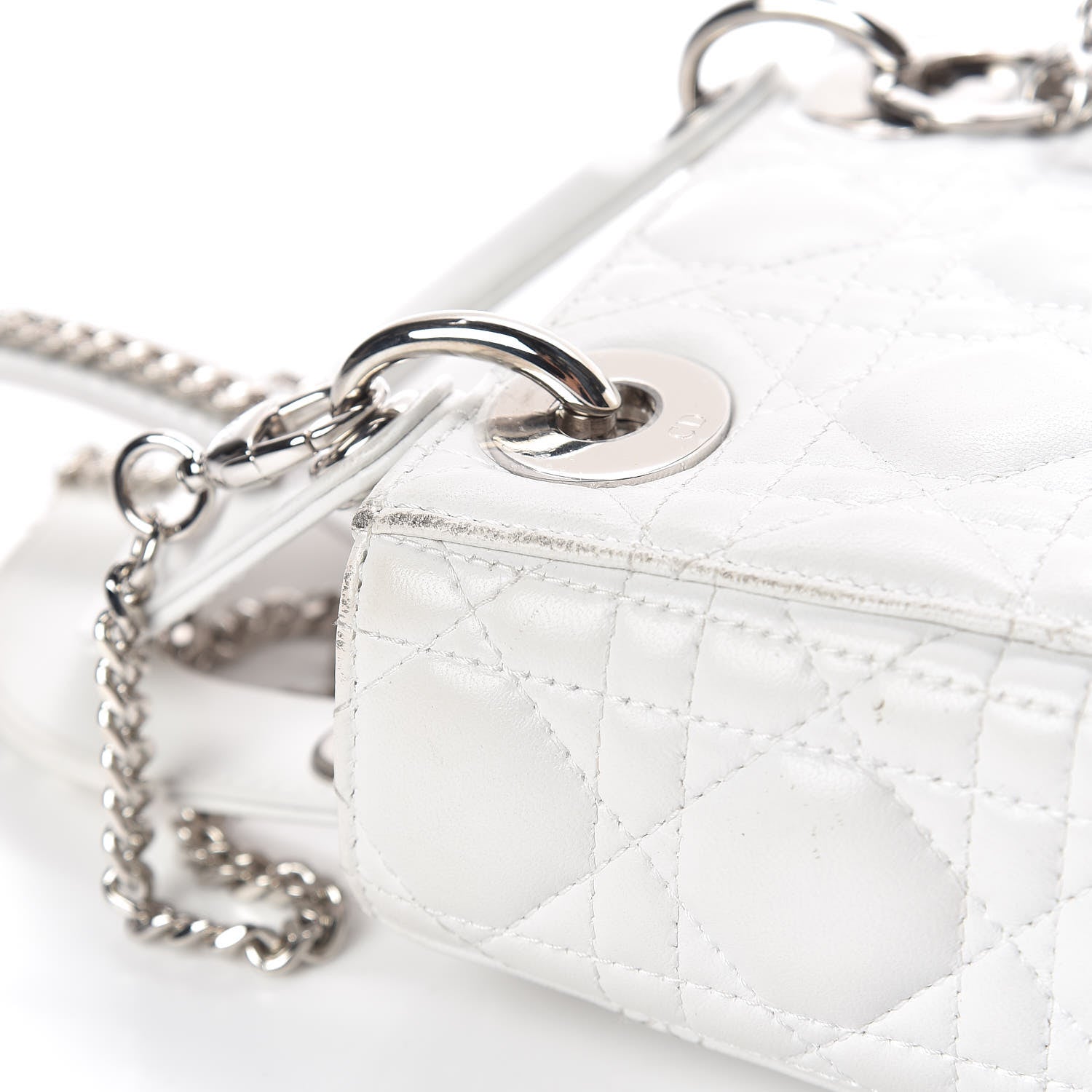 Christian Dior Lambskin Cannage Mini Lady Dior White 12 of 12