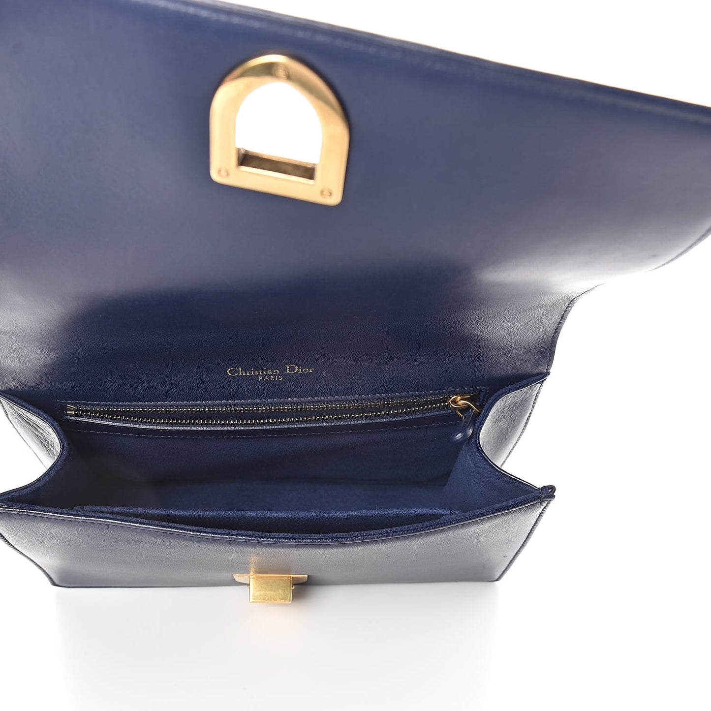 Lambskin Studded Medium Diorama Flap Bag Navy Blue