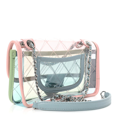 Chanel Lambskin PVC Quilted Mini Coco Splash Flap Blue Green 2 of 10