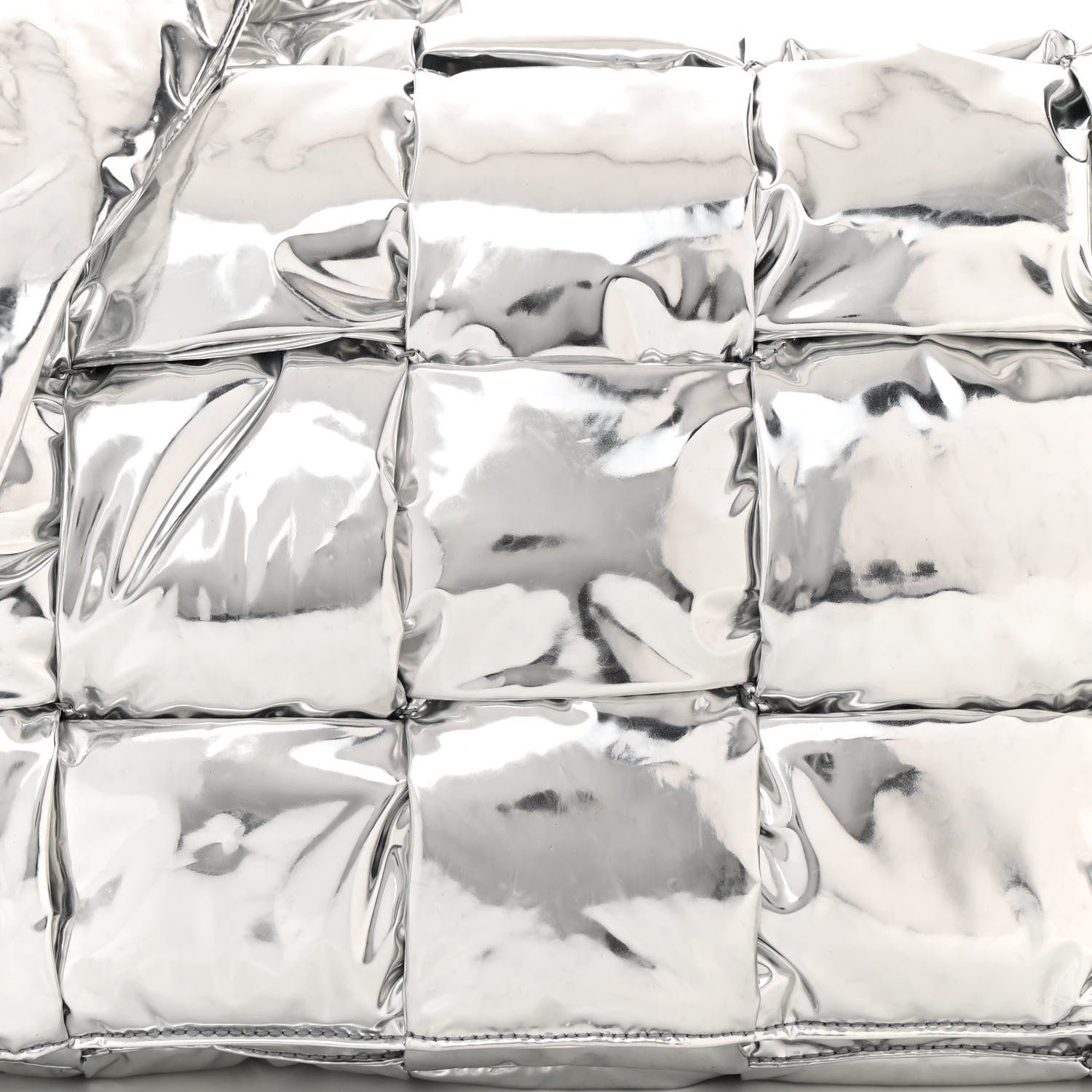 Bottega Veneta Metallic Calfskin Maxi Intrecciato Padded Cassette Crossbody Bag Silver 8 of 10