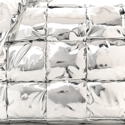 Bottega Veneta Metallic Calfskin Maxi Intrecciato Padded Cassette Crossbody Bag Silver 8 of 10