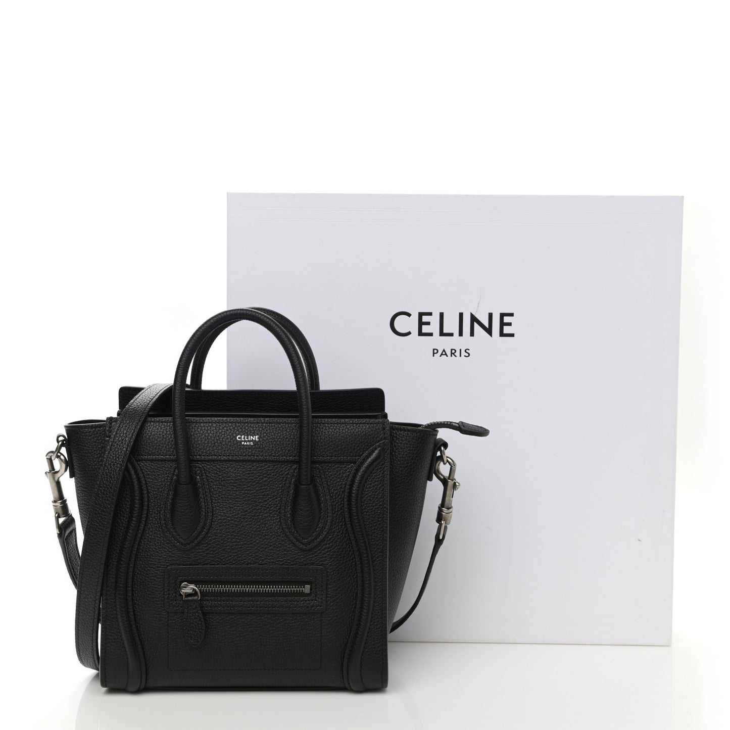 Drummed Calfskin Nano Luggage Black