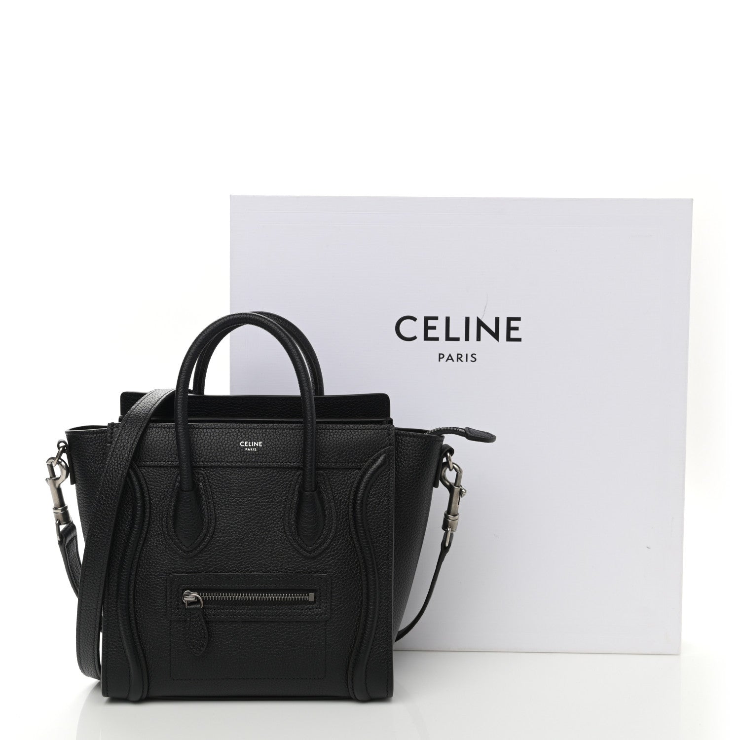 Celine Drummed Calfskin Nano Luggage Black 11 of 11