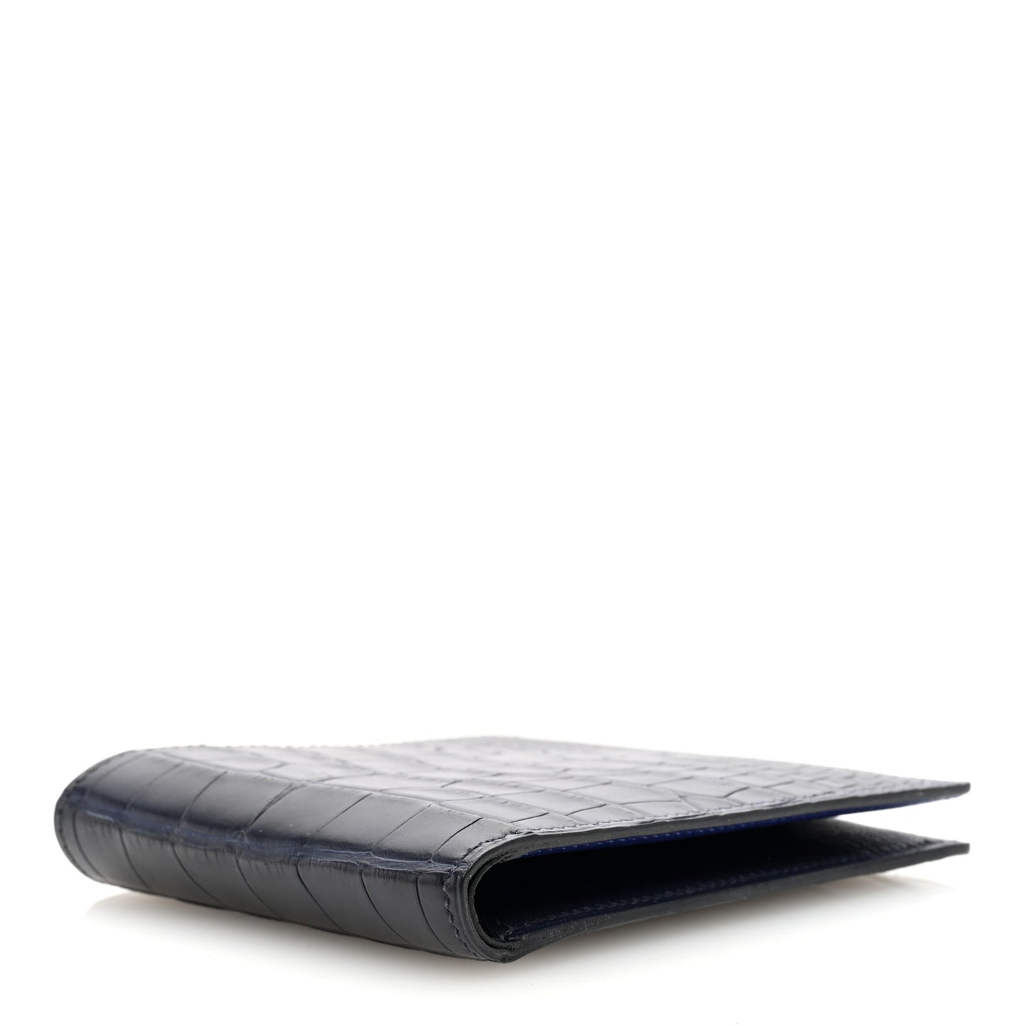 Matte Alligator MC2 Copernic Compact Wallet Black Bleu Electrique