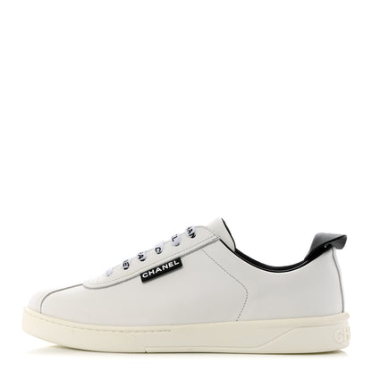Chanel Calfskin CC Womens Sneakers 38 White 1 of 9