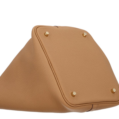 Hermes Taurillon Clemence Picotin Lock 22 MM Biscuit 9 of 10