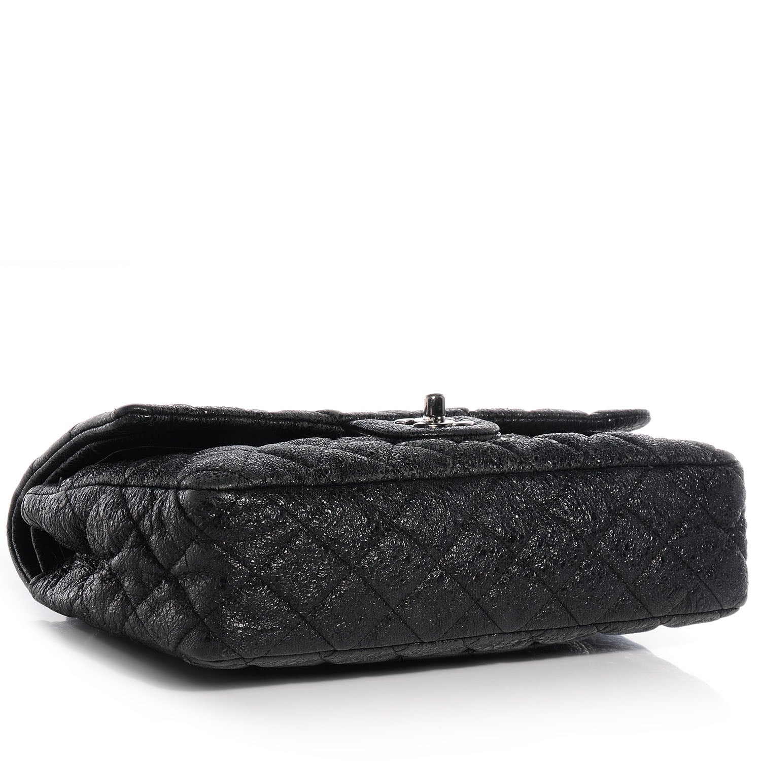 Chanel Crackled Calfskin Medium Double Flap Black 4 of 9