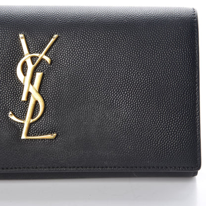 Saint Laurent Grain De Poudre Classic Monogram Cassandre Wallet Black 8 of 10