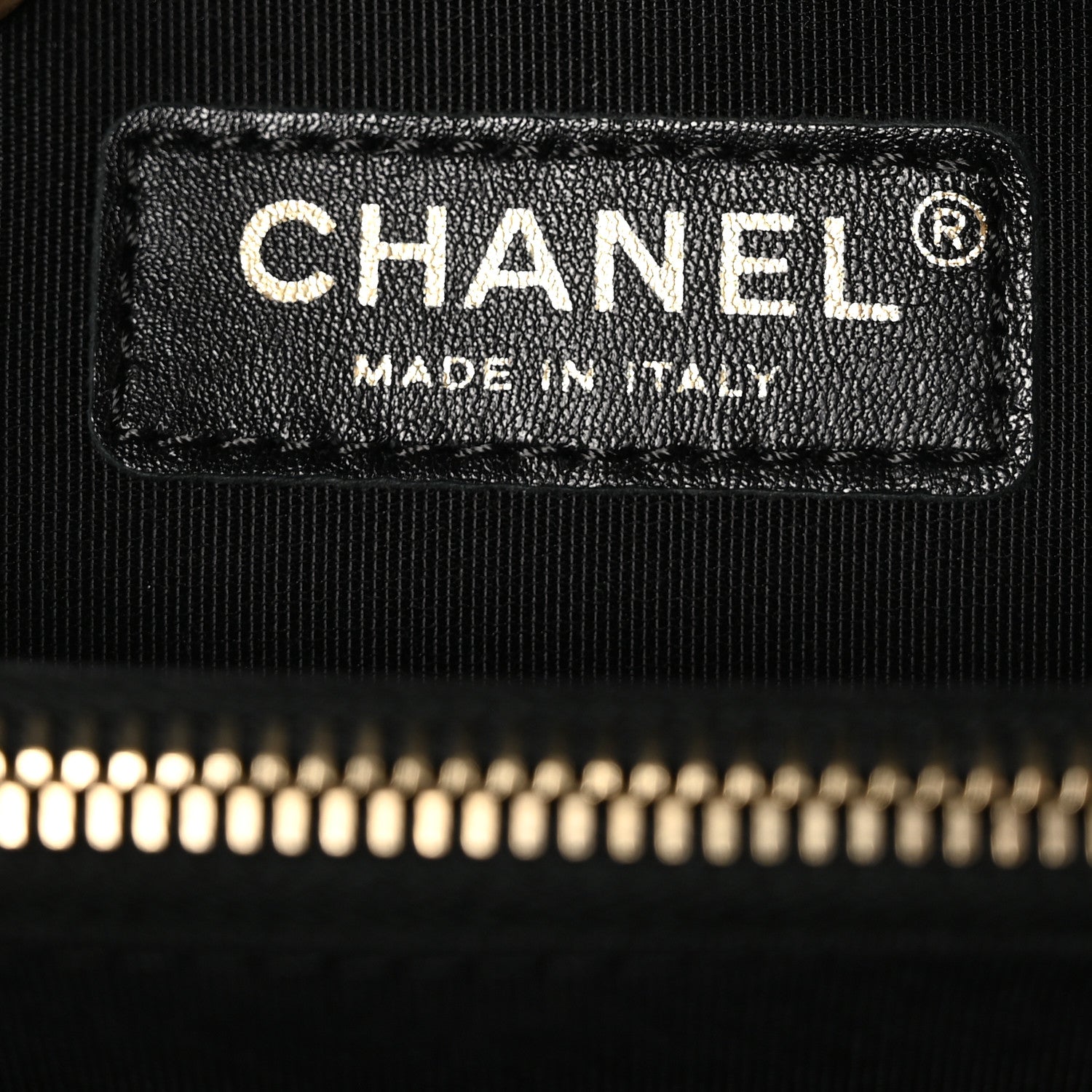 Chanel Grained Calfskin Stitched Large Label Click Shopper Tote Black 7 of 10