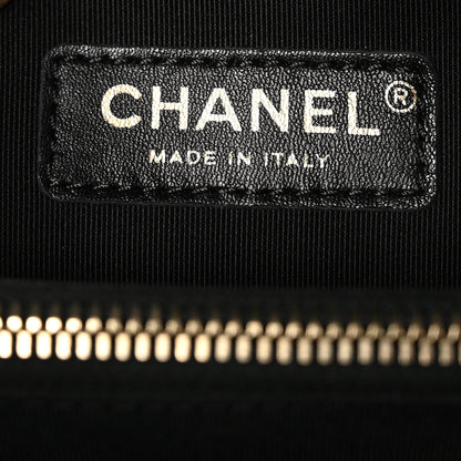 Chanel Grained Calfskin Stitched Large Label Click Shopper Tote Black 7 of 10