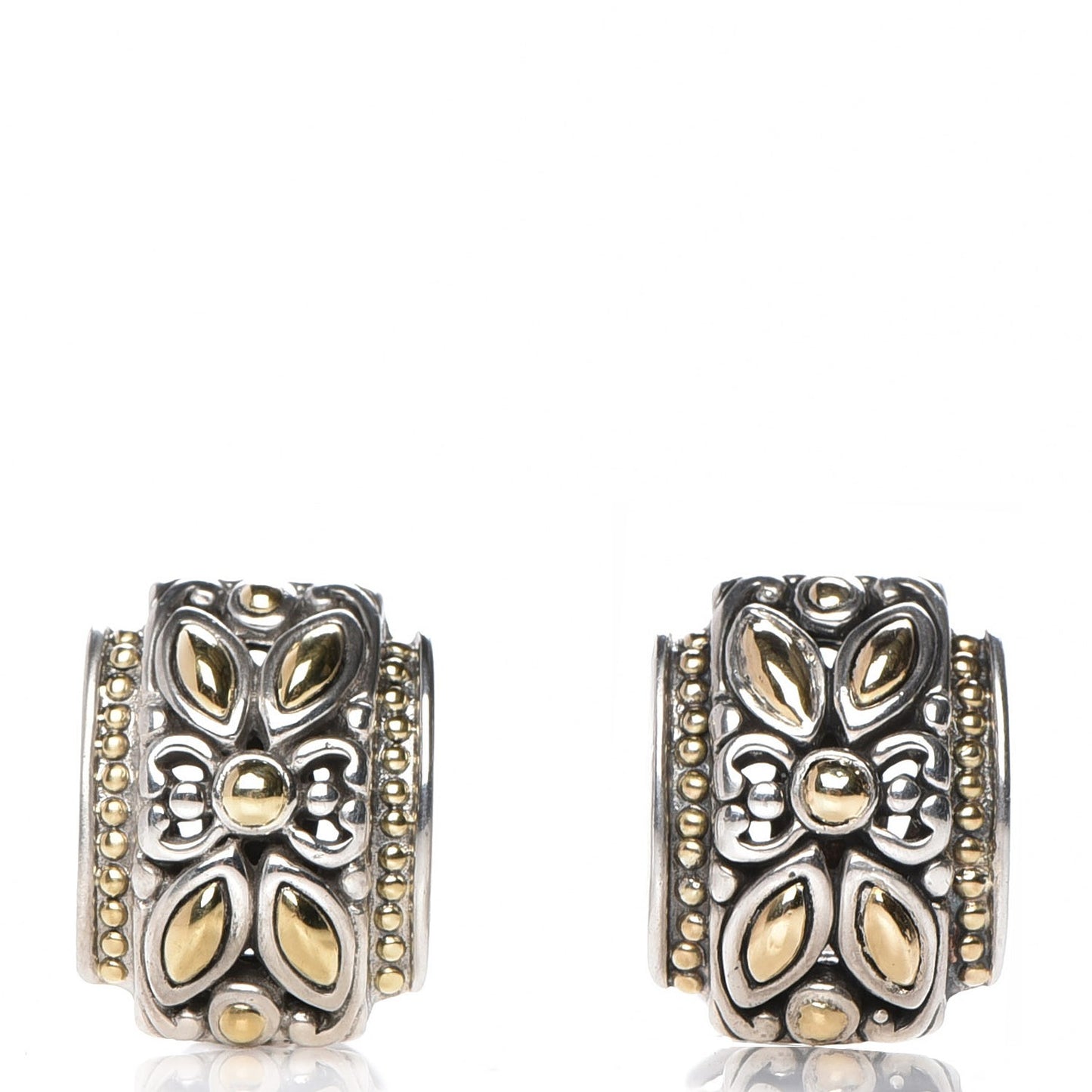Sterling Silver 18K Yellow Gold Jaisalmer Omega Earrings