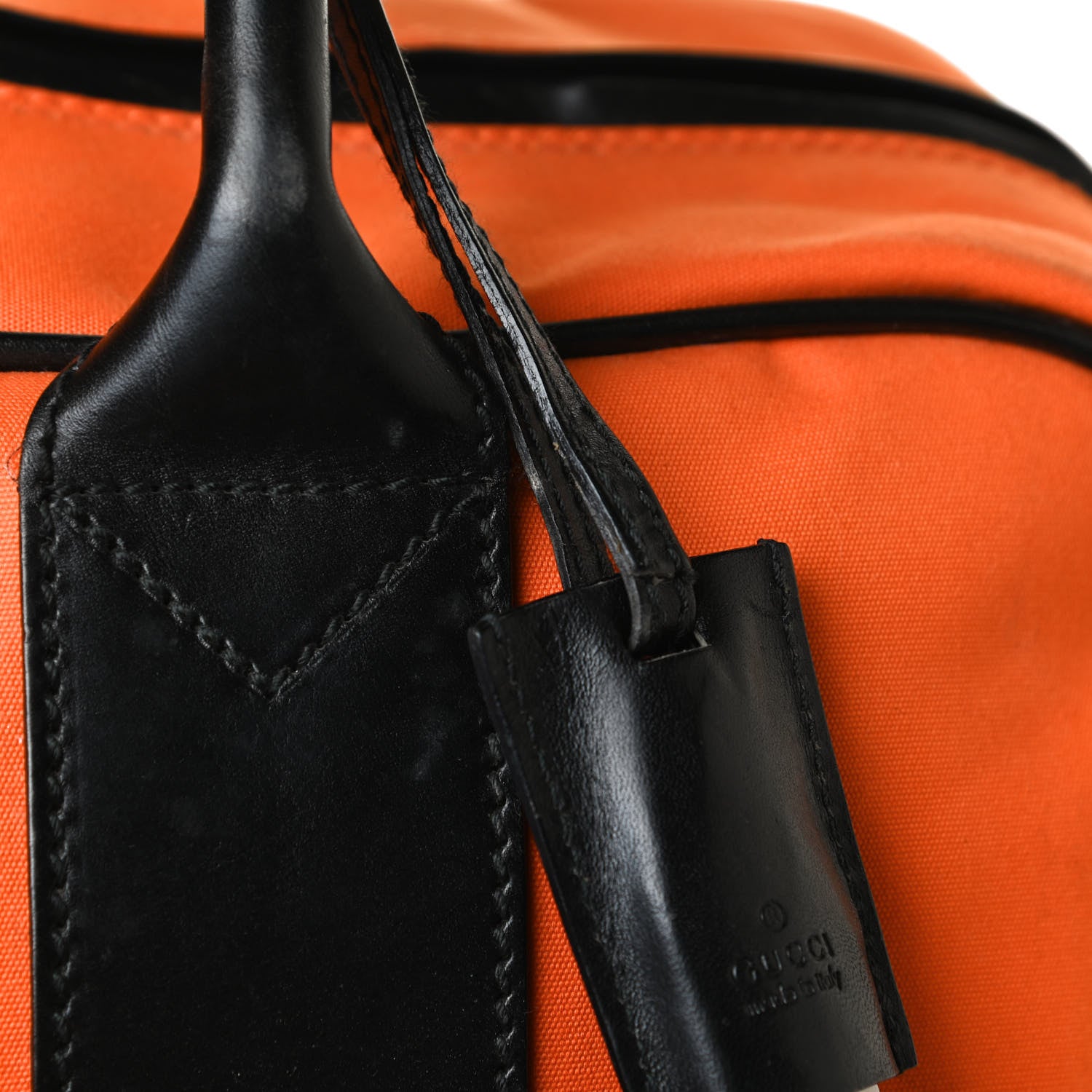 Gucci Nylon Calfskin Duffle Bag Orange 22 of 25
