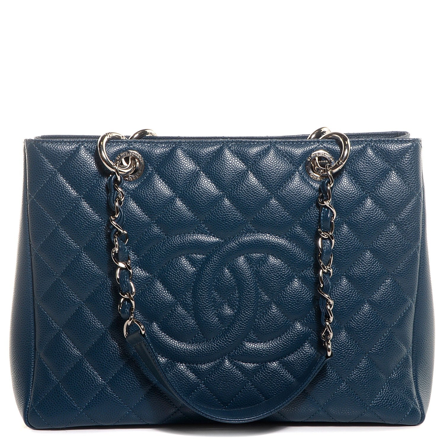 Chanel Caviar Grand Shopping Tote GST Dark Blue 1 of 6
