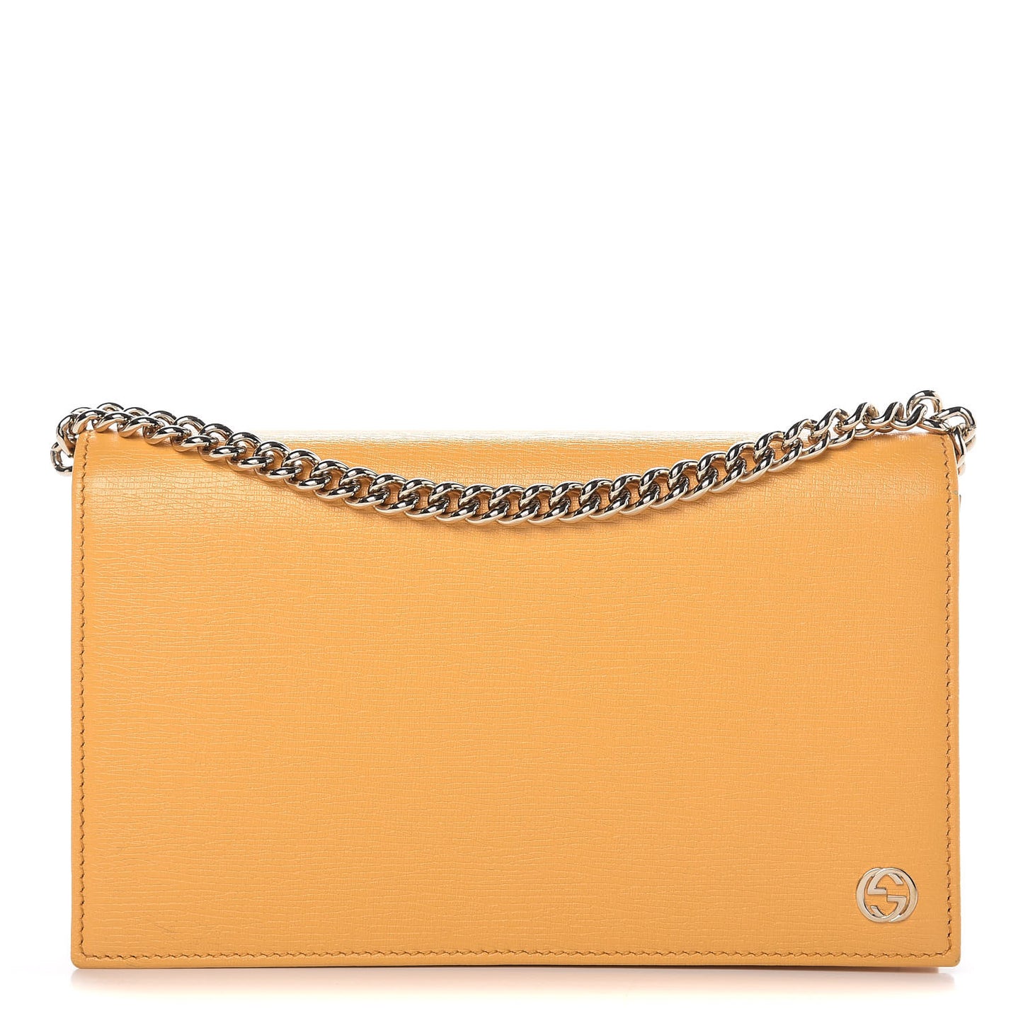 Textured Calfskin Medium Betty Chain Wallet Yellow