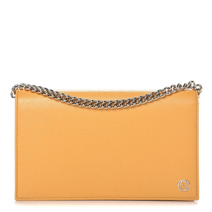 Gucci Textured Calfskin Medium Betty Chain Wallet Yellow 1 of 8