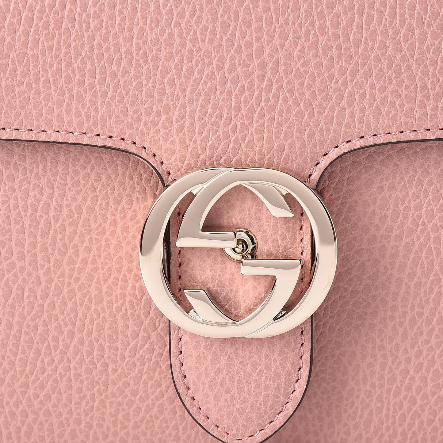 Dollar Calfskin Small Interlocking G Shoulder Bag Soft Pink