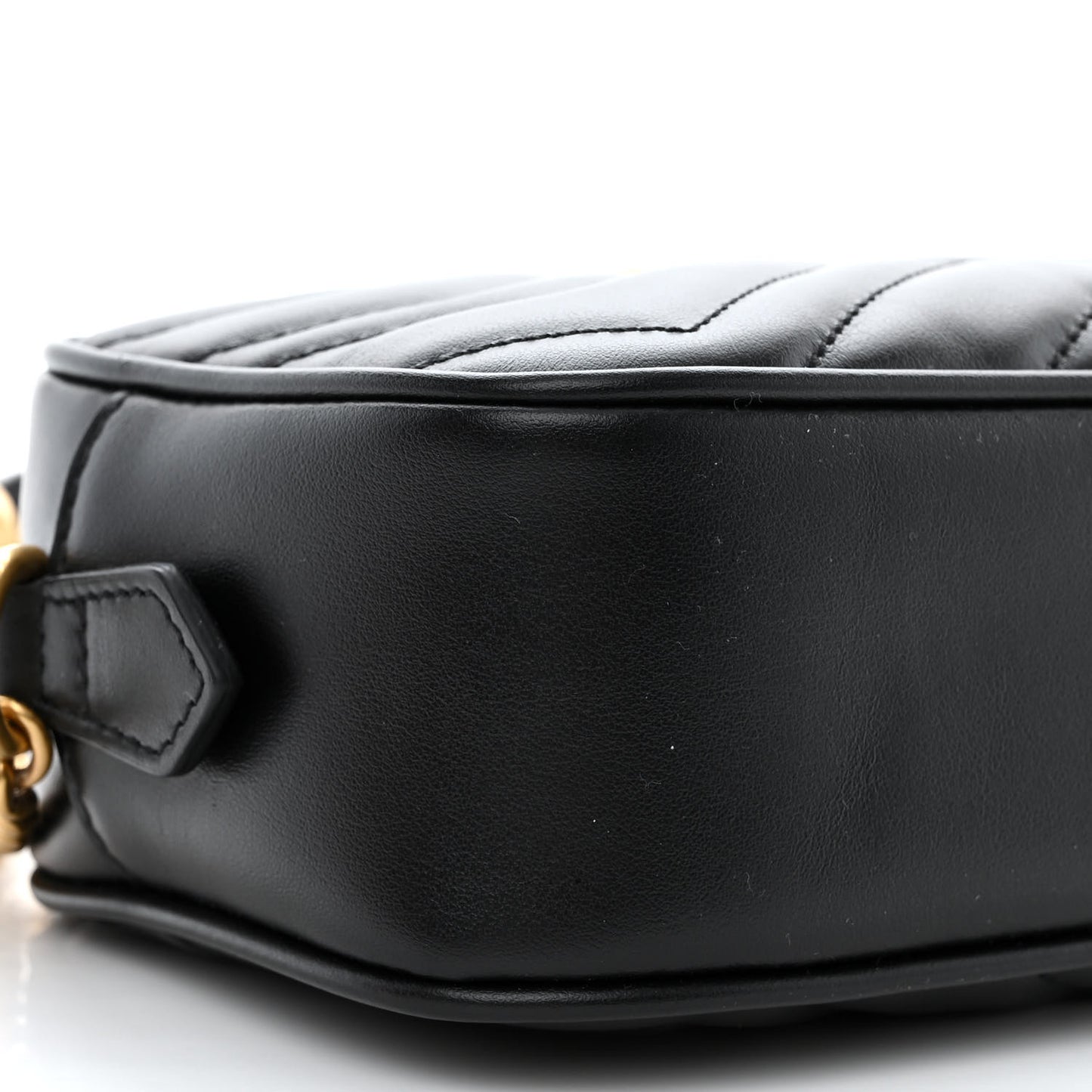 Calfskin Matelasse Mini GG Marmont Chain Shoulder Bag Black