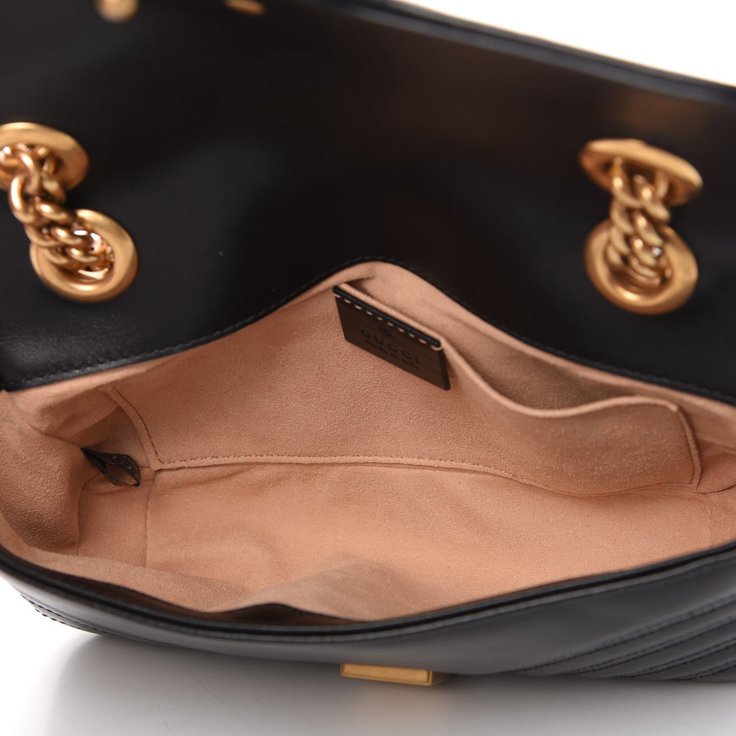 Calfskin Matelasse Mini GG Marmont Shoulder Bag Black