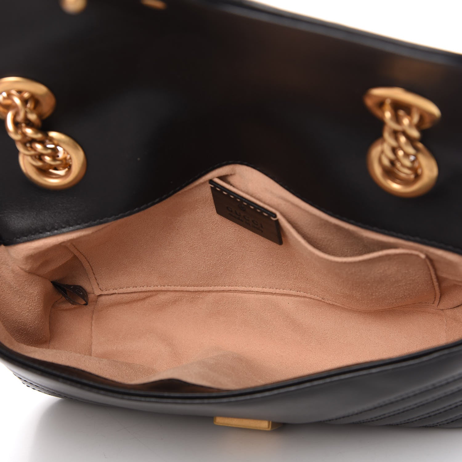 Gucci Calfskin Matelasse Mini GG Marmont Shoulder Bag Black 5 of 11