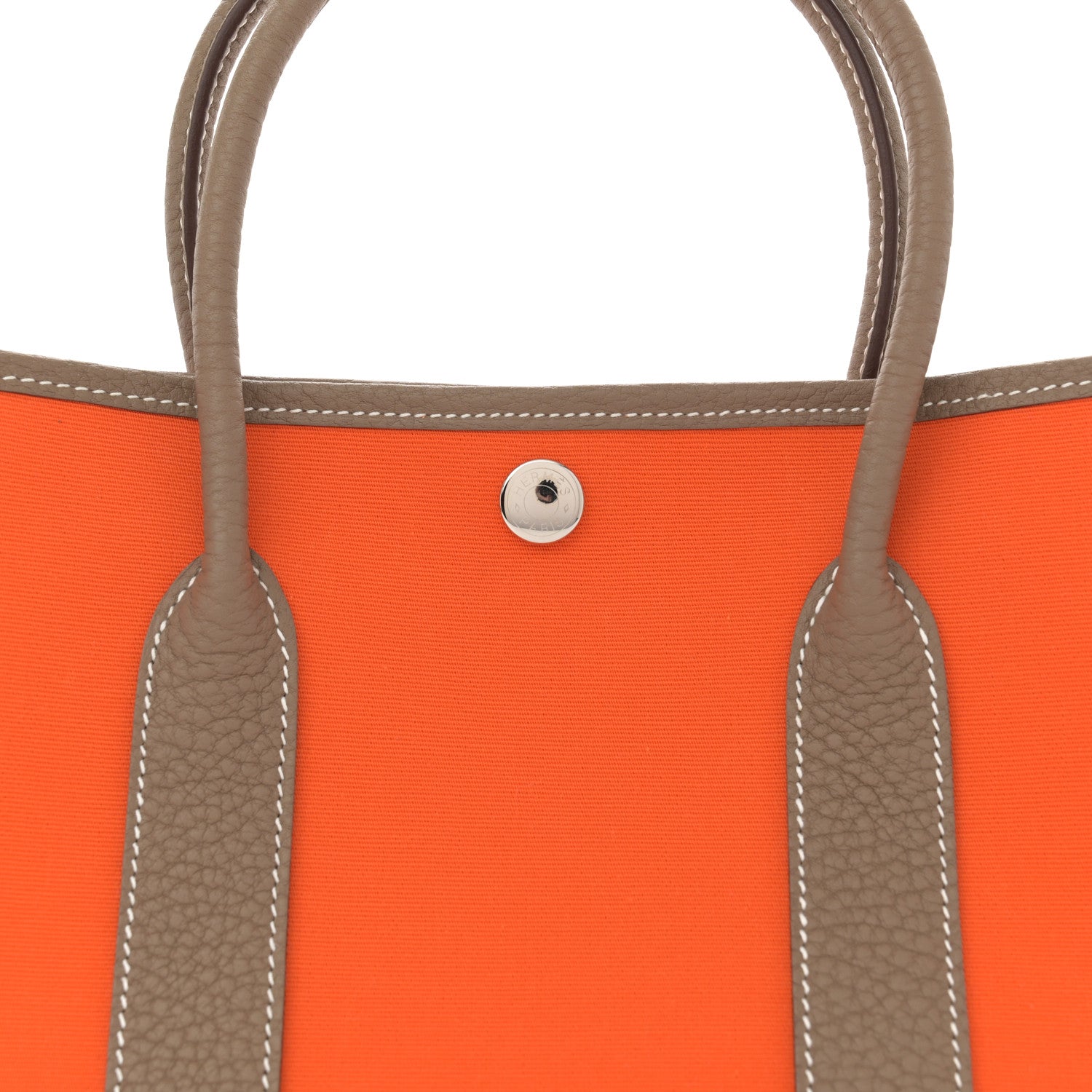 Hermes Toile Militaire Vache Country Garden Party 30 TPM Orange Chai 8 of 10