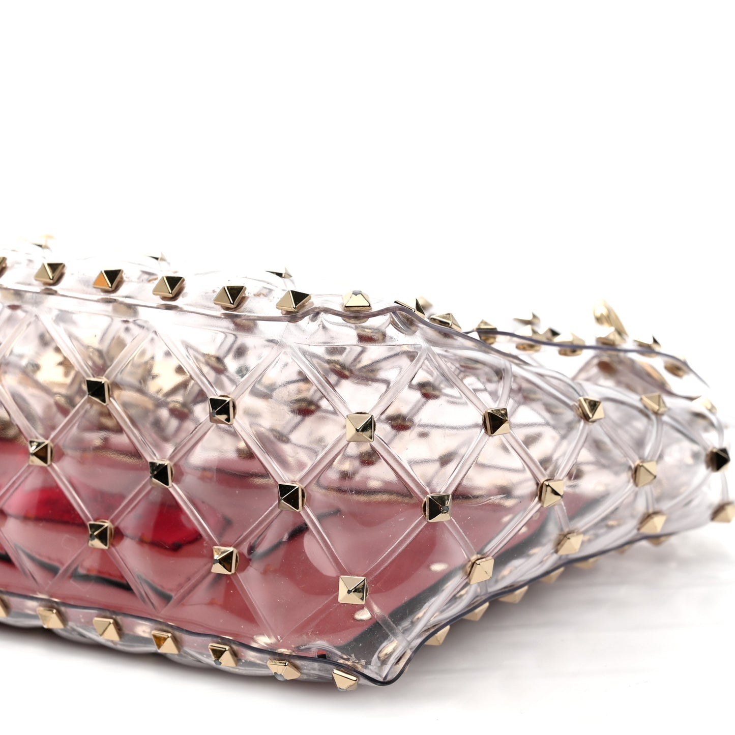 PVC Medium Rockstud Spike Shoulder Bag
