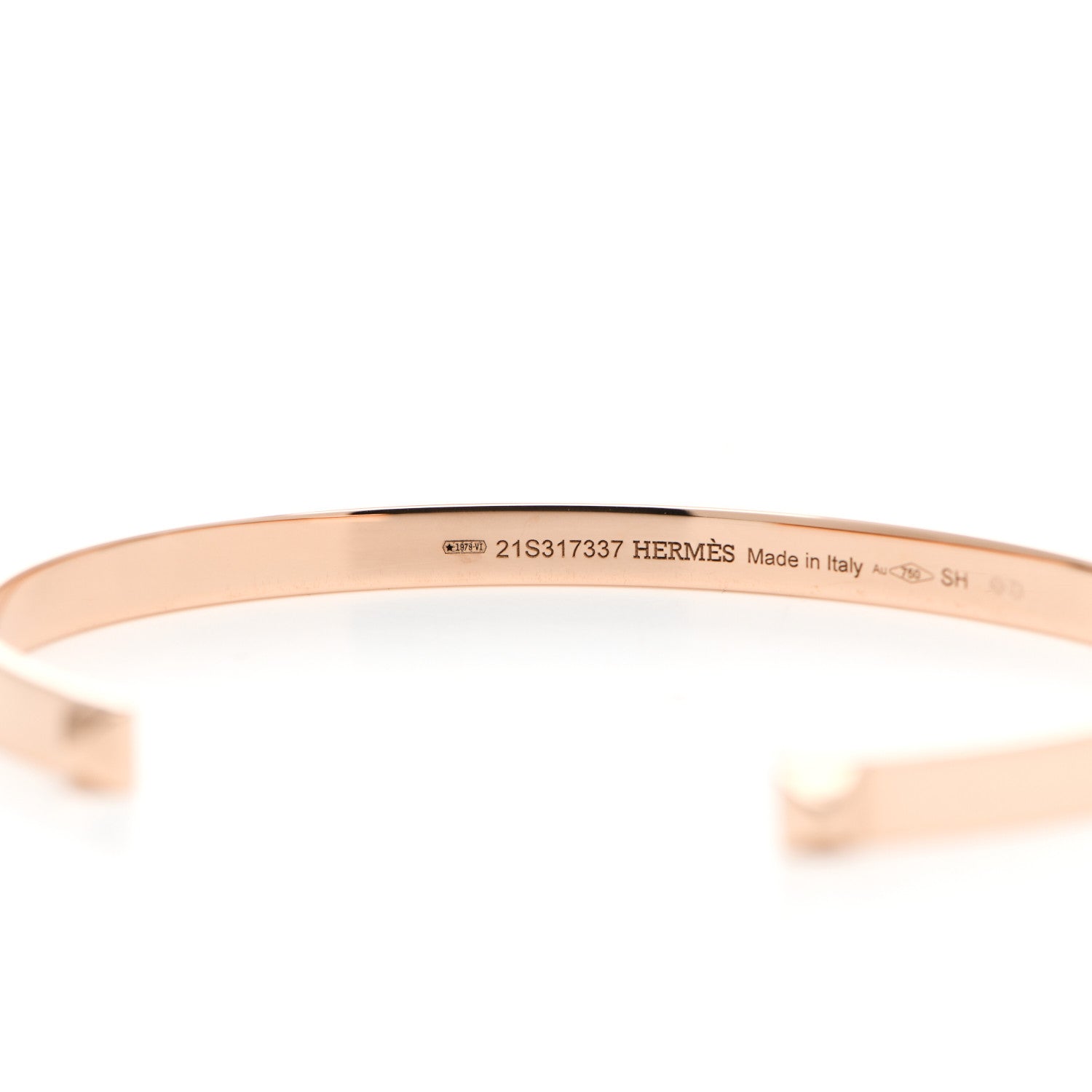 Hermes 18K Rose Gold Mini Clous Bracelet SH 3 of 5