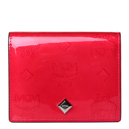 MCM Patent Monogram Bifold Wallet Red 1 of 6