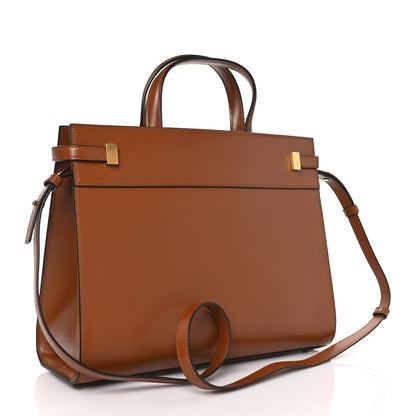 Saint Laurent Calfskin Small Manhattan Shopper Tote Brick Ebony Dark 3 of 8