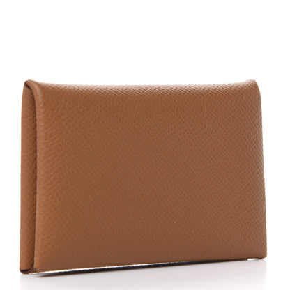 Hermes Epsom Calvi Card Case Gold 3 of 6
