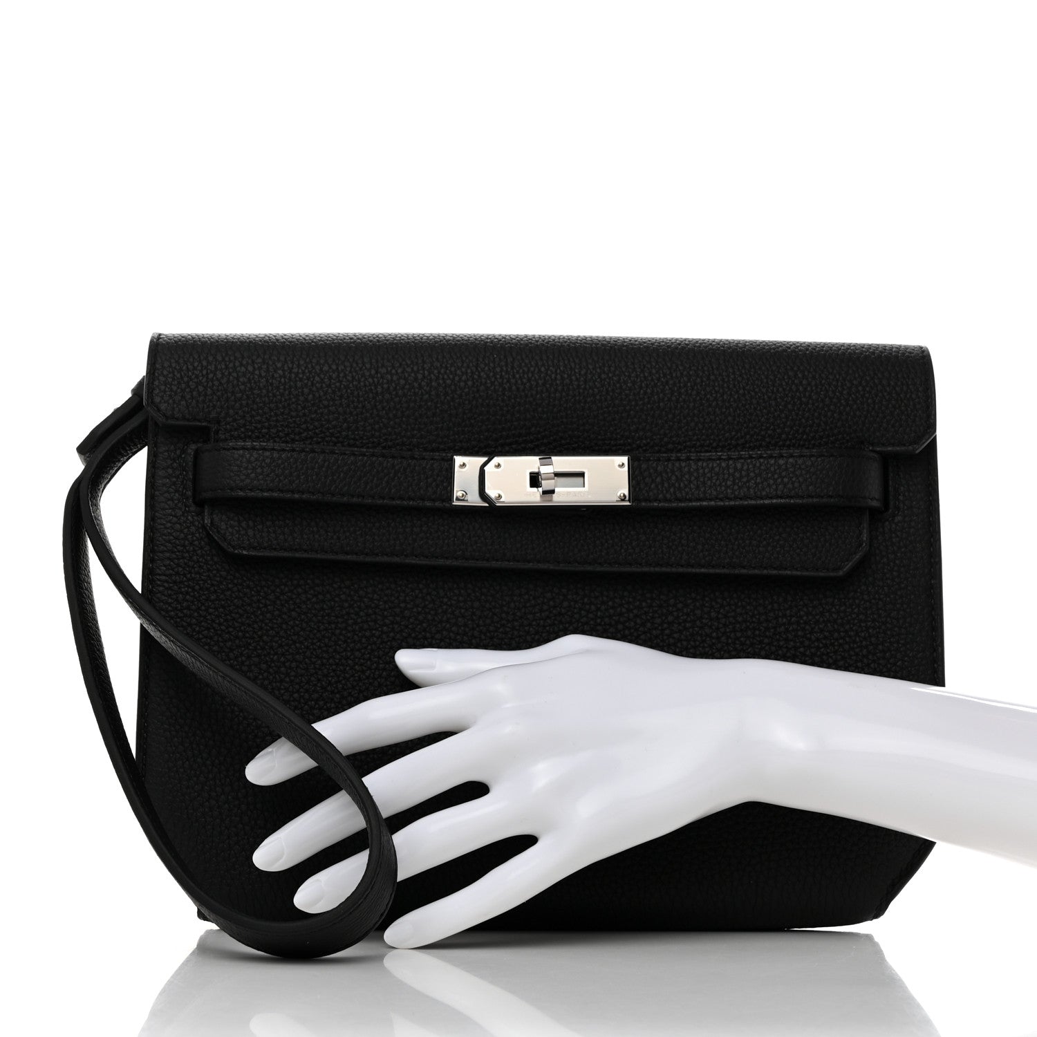 Hermes Togo Kelly Depeches 25 Pouch Black 2 of 11