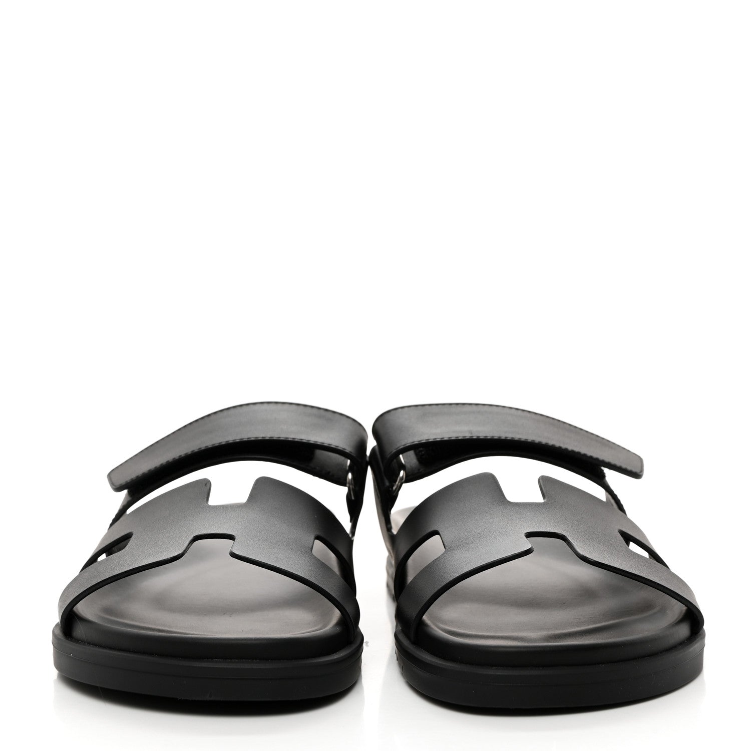 Hermes Calfskin Womens Chypre Sandals 38 Black 3 of 9