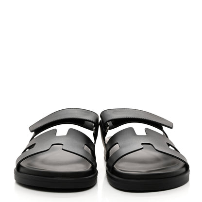 Hermes Calfskin Womens Chypre Sandals 38 Black 3 of 9