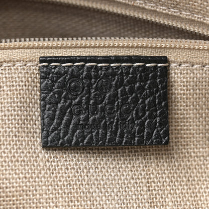 Gucci Pebbled Calfskin Convertible Bamboo Tassel Tote Black 6 of 11