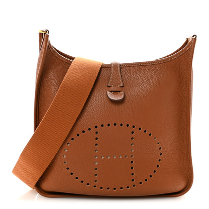 Hermes Taurillon Clemence Evelyne III PM Gold 1 of 9