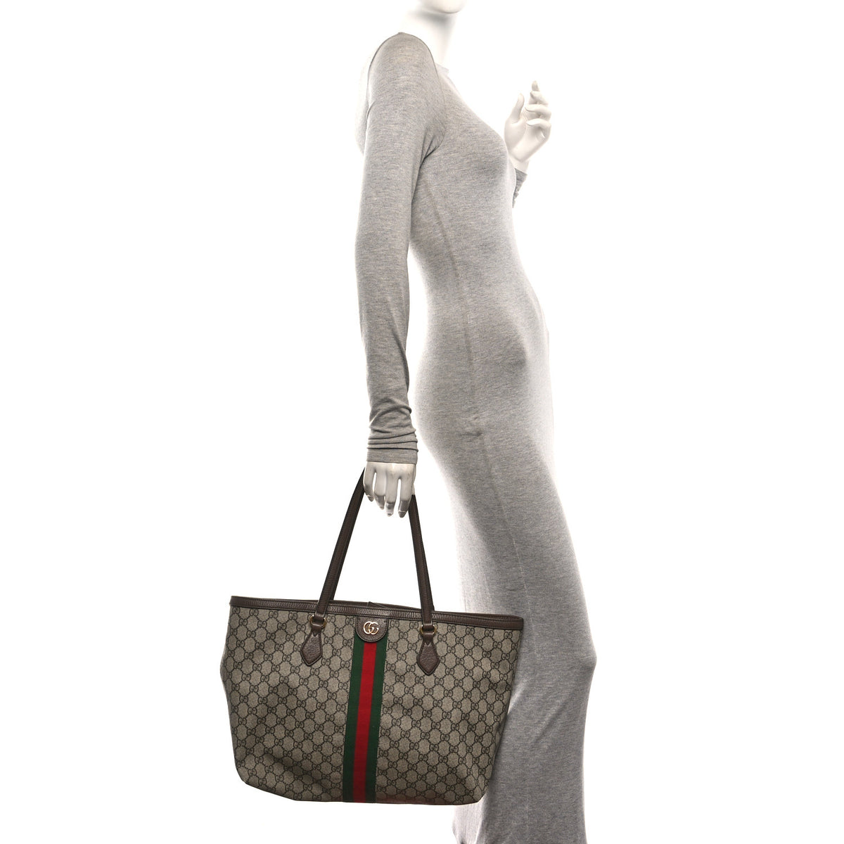 Gucci GG Supreme Monogram Medium Ophidia Shopping Tote Brown 2 of 10