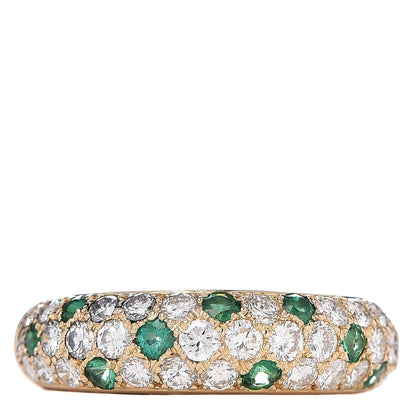 Cartier 18K Yellow Gold Diamond Emerald 6mm Etincelle De Band Ring 51 5.75 1 of 4