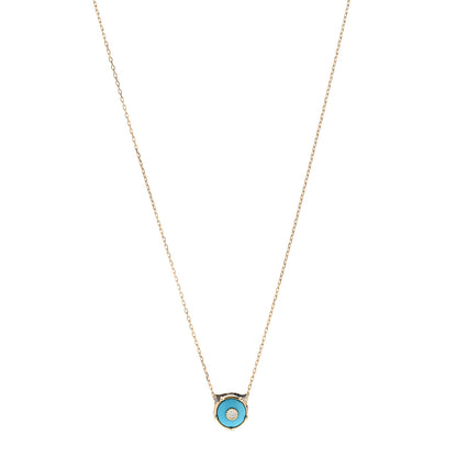 Gucci 18K Yellow Gold Diamond Turquoise Le Marche Des Merveilles Feline Pendant Necklace 1 of 6