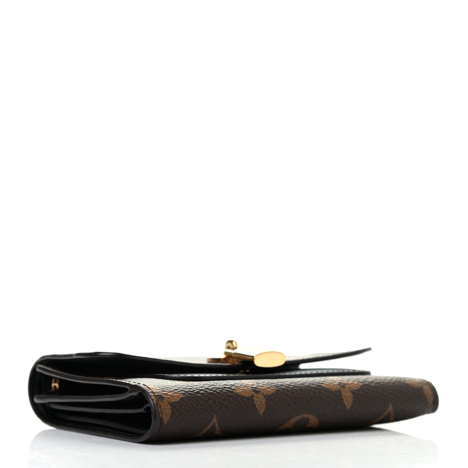 Louis Vuitton Monogram Flower Lock Compact Wallet Black 4 of 8