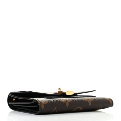 Louis Vuitton Monogram Flower Lock Compact Wallet Black 4 of 8