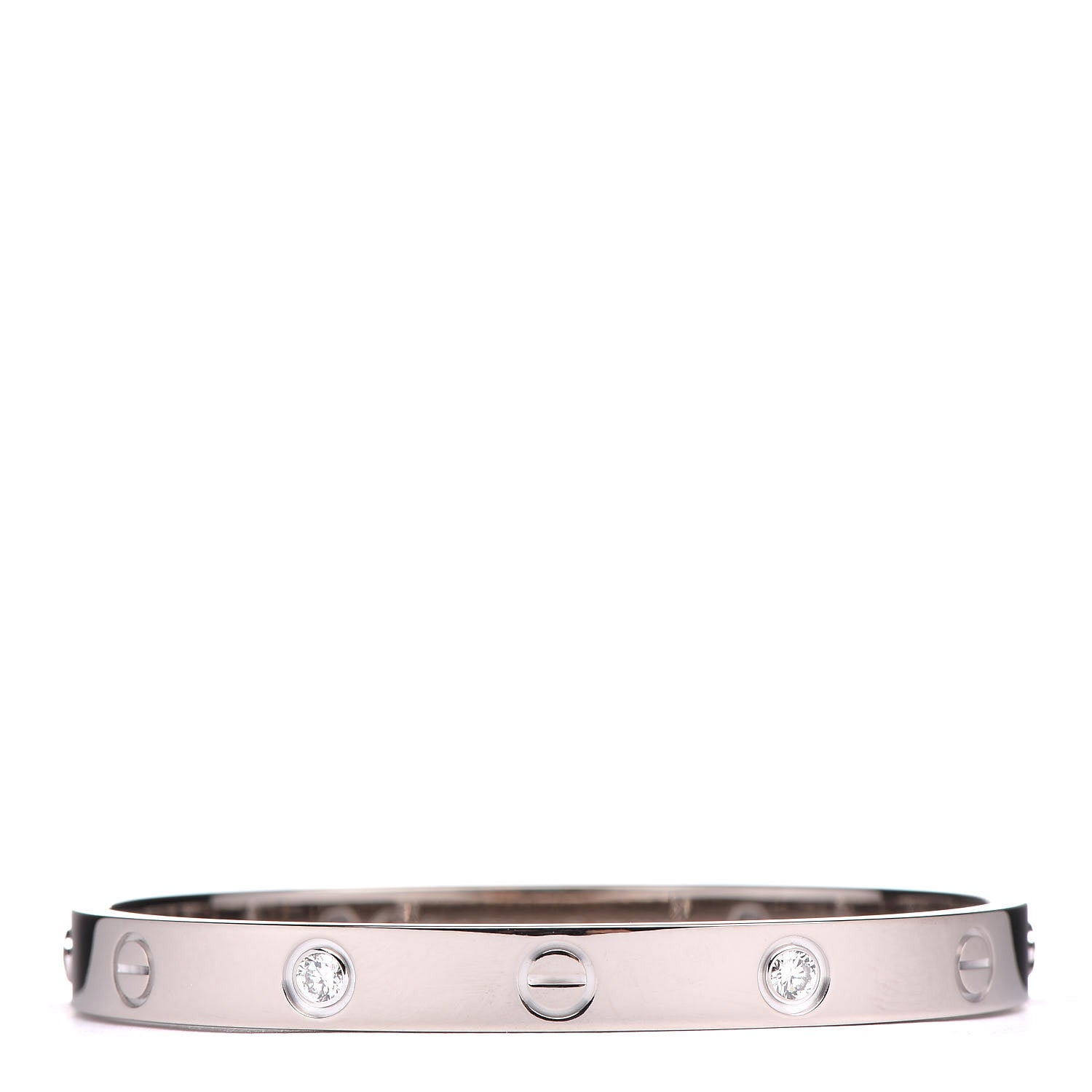 Cartier 18K White Gold 4 Diamond LOVE Bracelet 16 1 of 7
