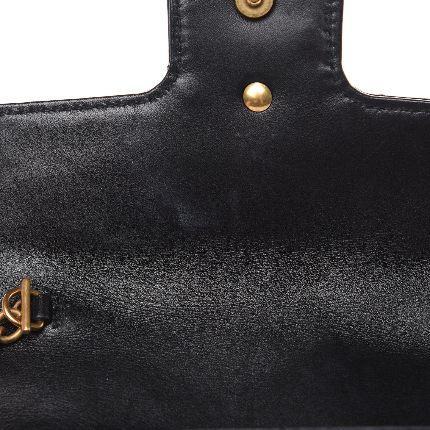 Calfskin Matelasse Super Mini GG Marmont Shoulder Bag Black