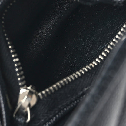 Saint Laurent Grain De Poudre Matelasse Chevron Monogram Card Case Black 6 of 7