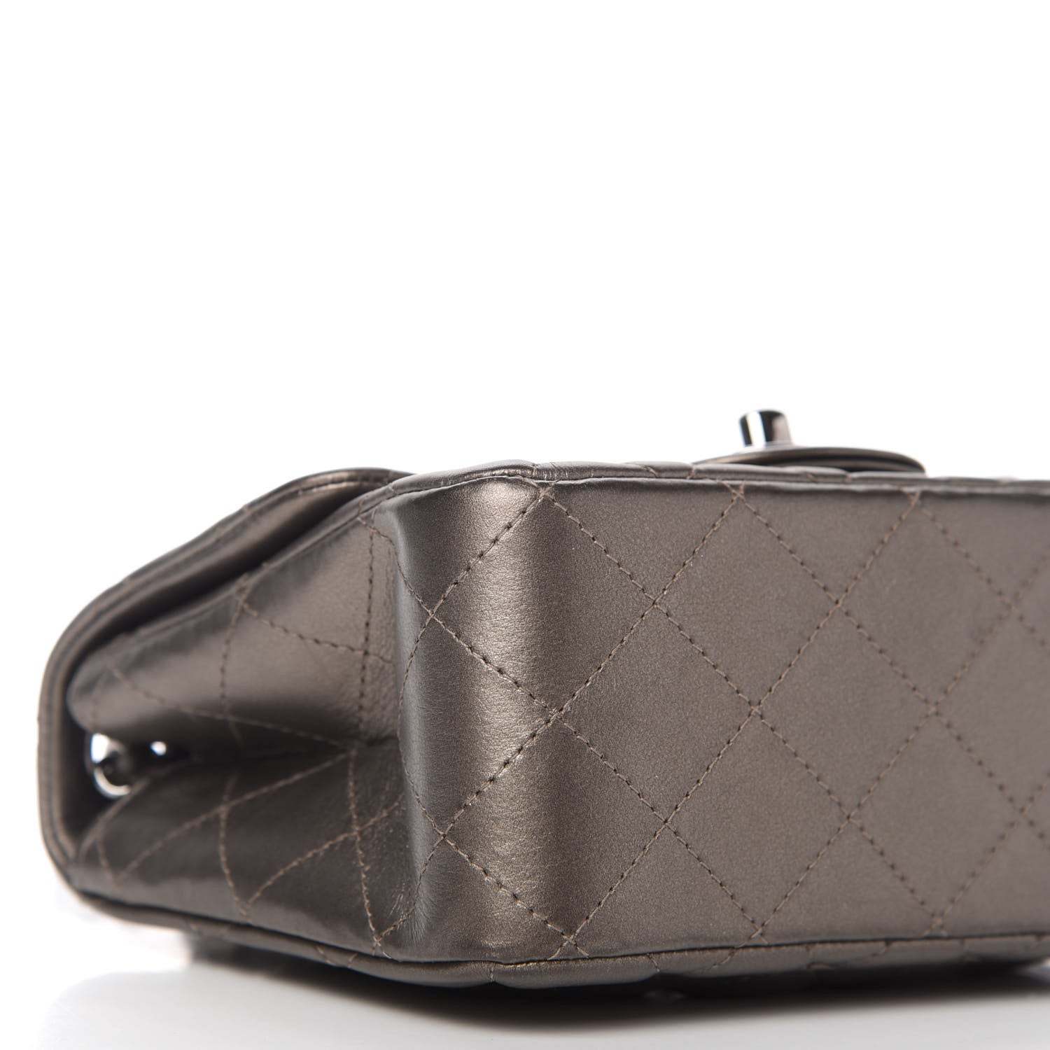 Chanel Metallic Calfskin Quilted Mini Square Flap Bronze 6 of 10
