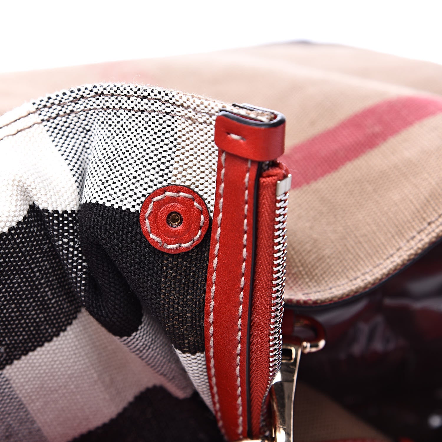 Burberry Canvas Mega Check Medium Maidstone Cadmium Red 9 of 11