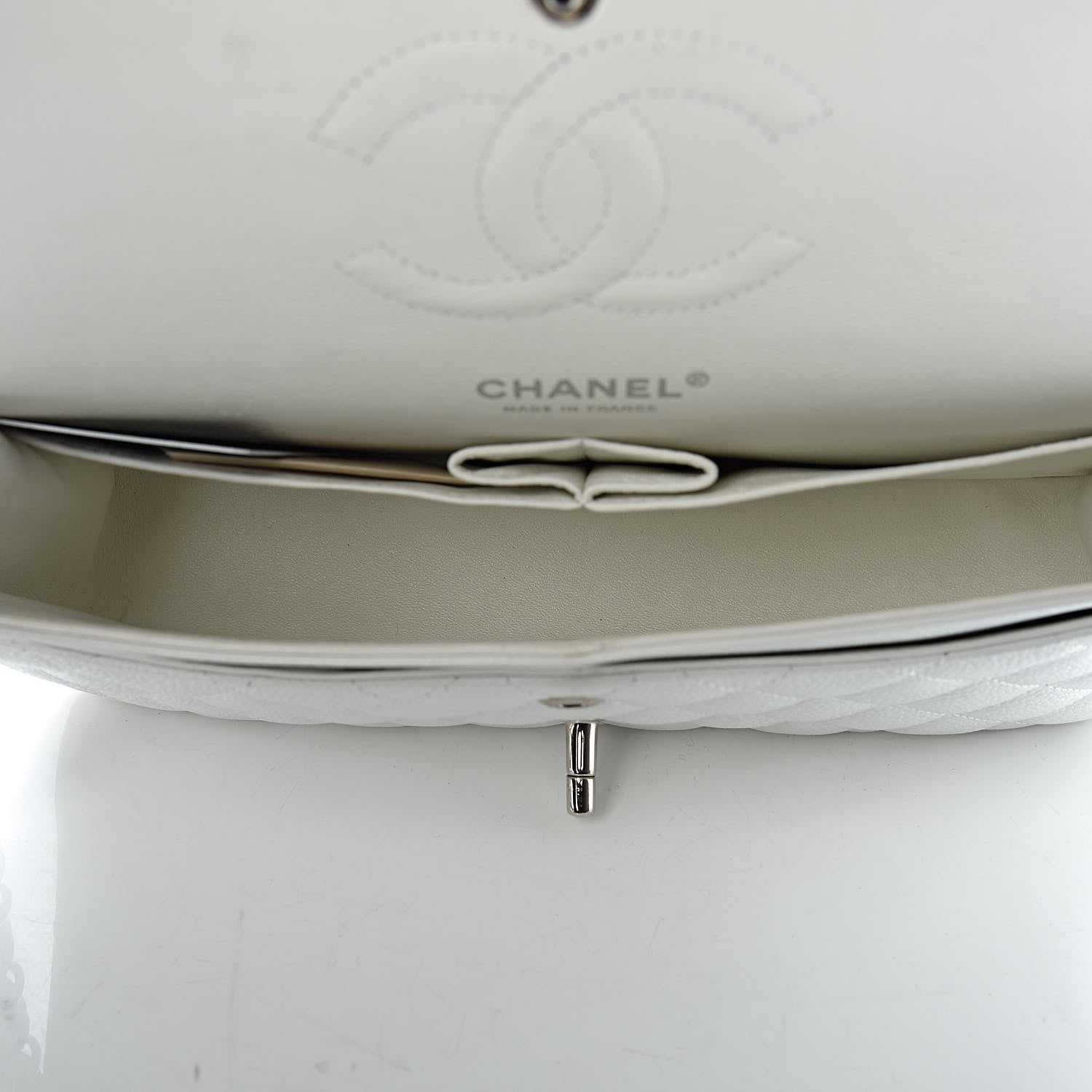 Chanel Caviar Quilted Medium Double Flap White 5 of 10