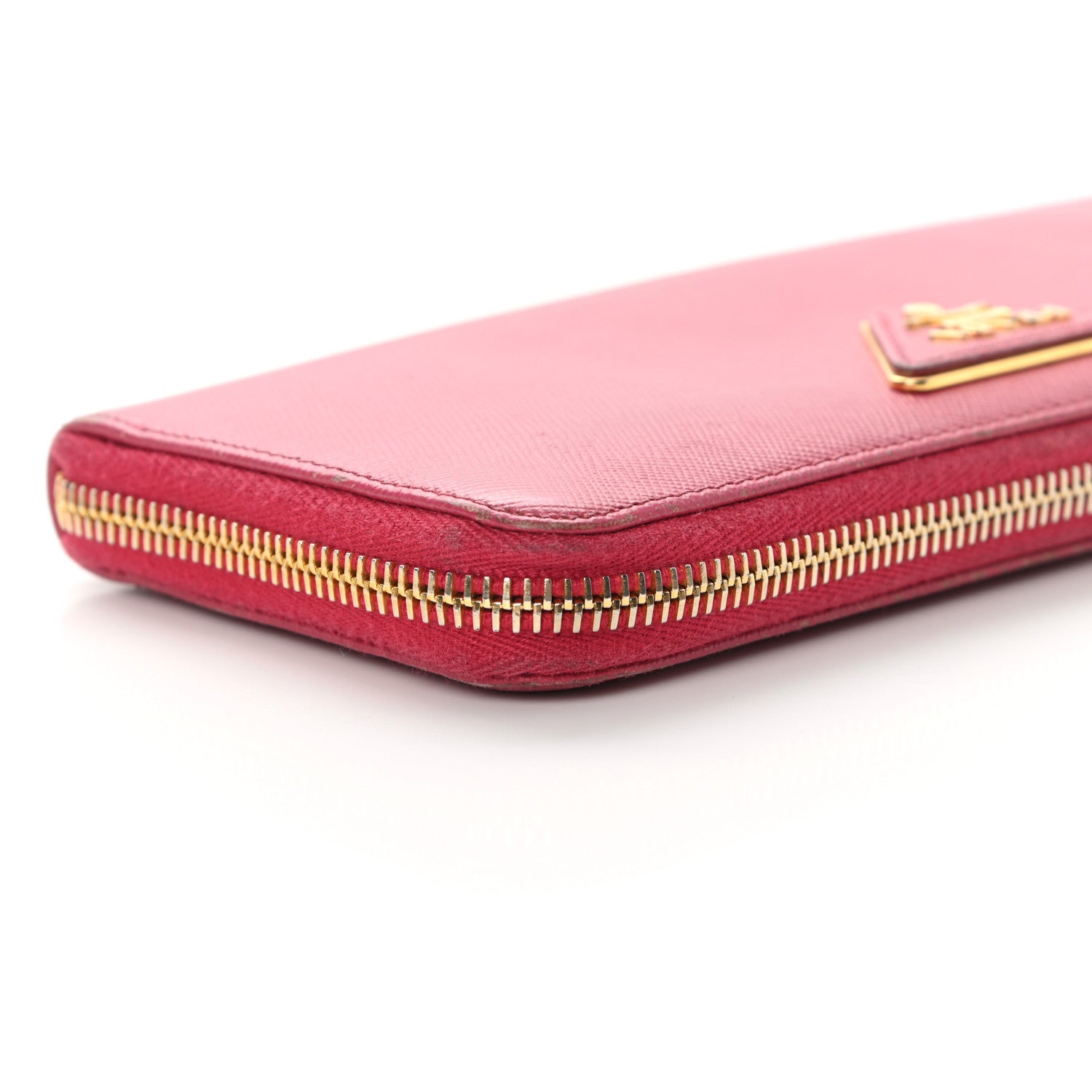 Prada Saffiano Half Zip Wallet Ibisco 13 of 16