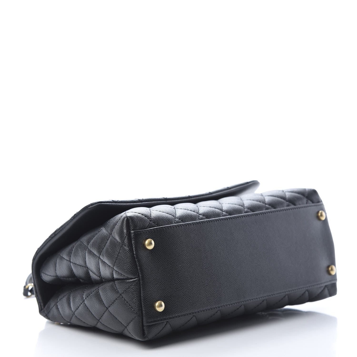 Chanel Caviar Lizard Embossed Quilted Small Coco Handle Flap Black 4 of 10